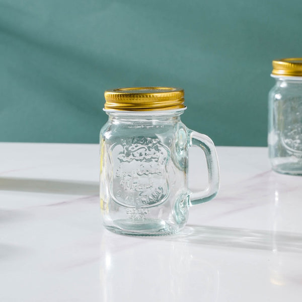 Glass Mini Mason Jar Mug With Lid Set Of 10 110ml- Mug for coffee, tea mug, cappuccino mug | Cups and Mugs for Coffee Table & Home Decor