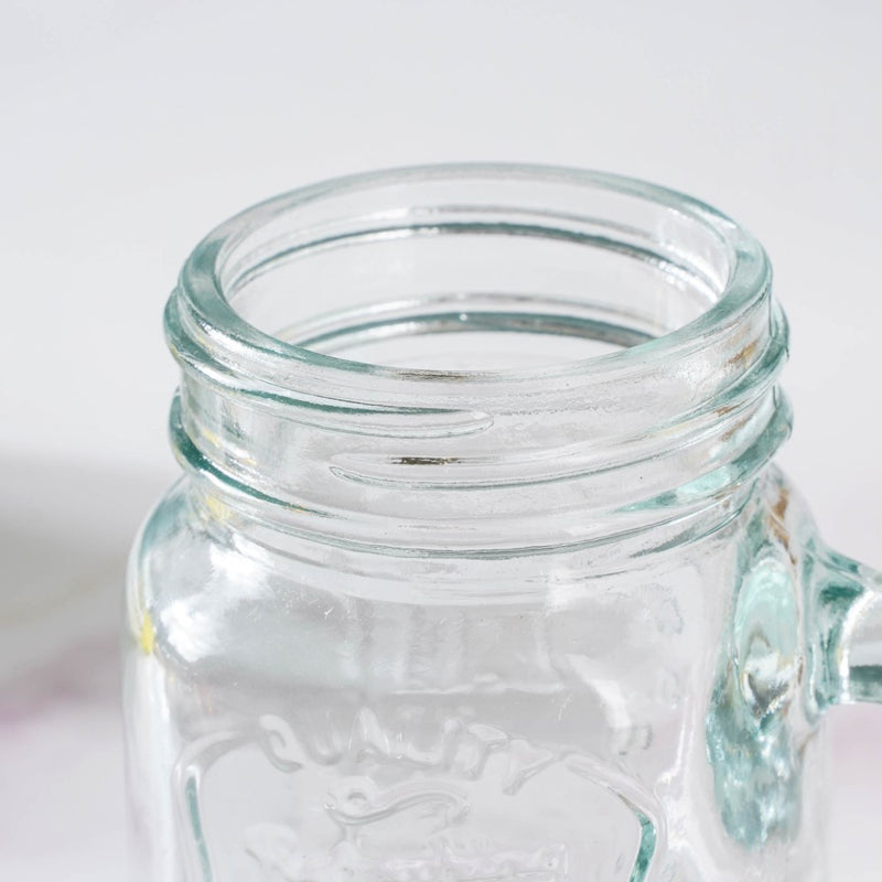 Glass Mini Mason Jar Mug With Lid Set Of 10 110ml- Mug for coffee, tea mug, cappuccino mug | Cups and Mugs for Coffee Table & Home Decor