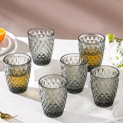 Water Glass Ash Grey Set Of 6 250 ml