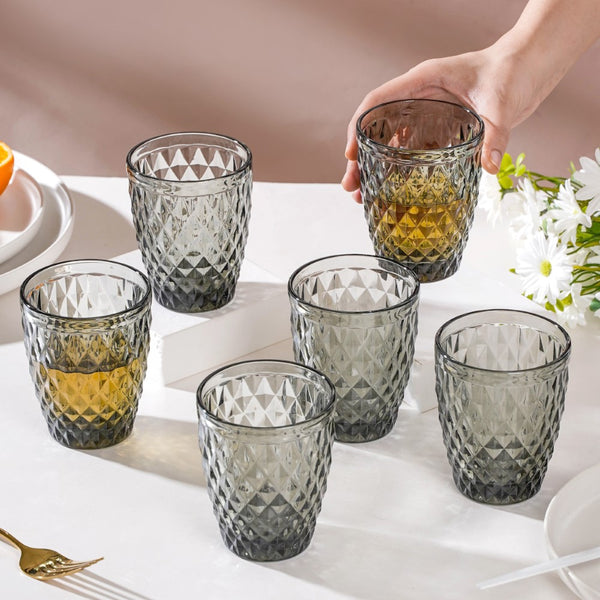 Water Glass Ash Grey Set Of 6 250 ml