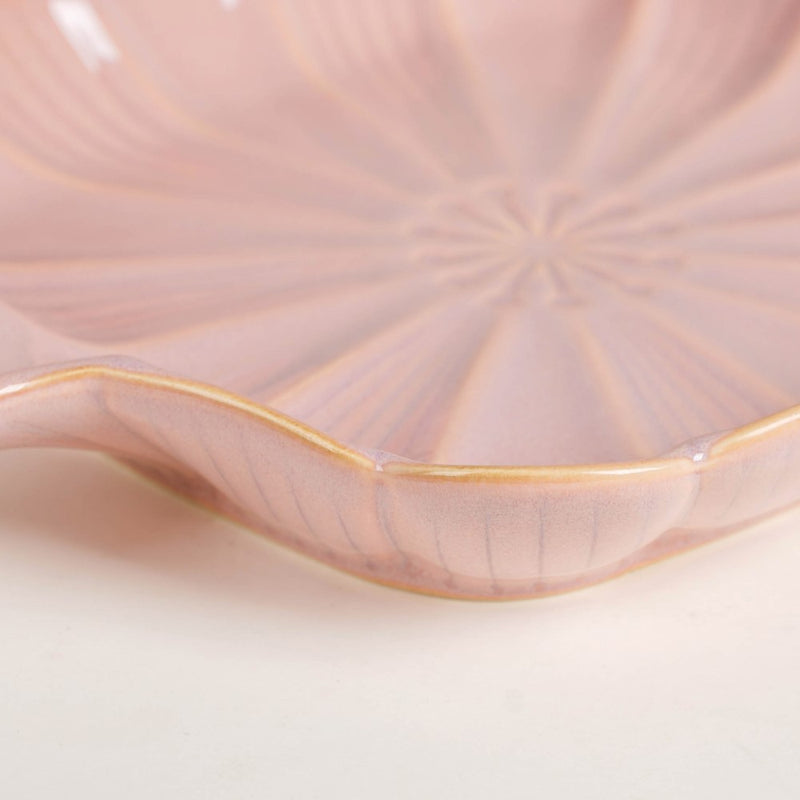 Ocean Square Plate with Handle Pink - Ceramic platter, serving platter, fruit platter | Plates for dining table & home decor