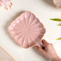 Ocean Square Plate with Handle Pink - Ceramic platter, serving platter, fruit platter | Plates for dining table & home decor