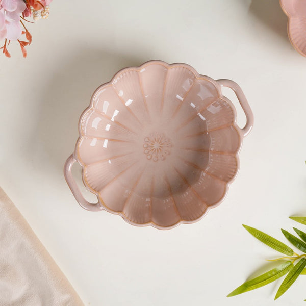 Ocean Serving Bowl with Handle Pink 600ml