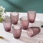 Rose Water Glass Mauve Set Of 6 250 ml