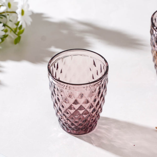 Rose Water Glass Mauve Set Of 6 250 ml