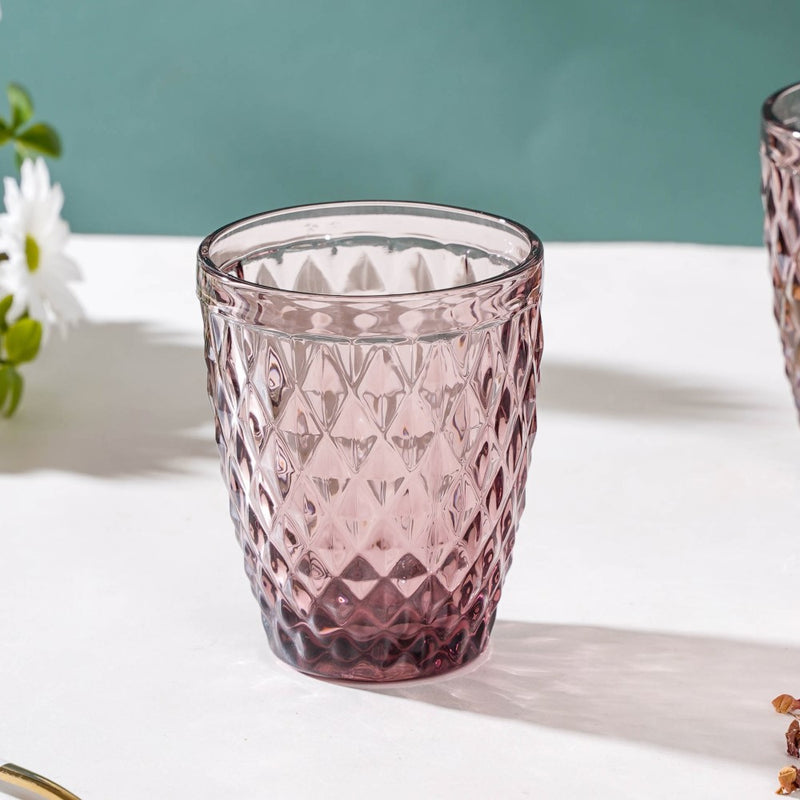 Rose Water Glass Mauve Set Of 6 250 ml