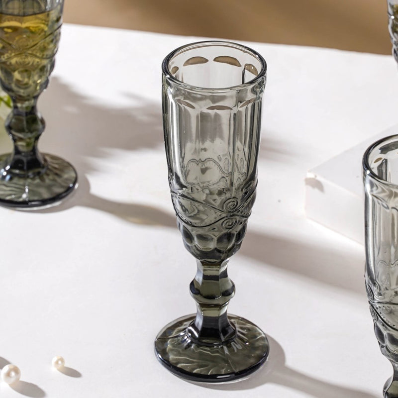 Stemmed Glass Ash Grey Set Of 6 150 ml