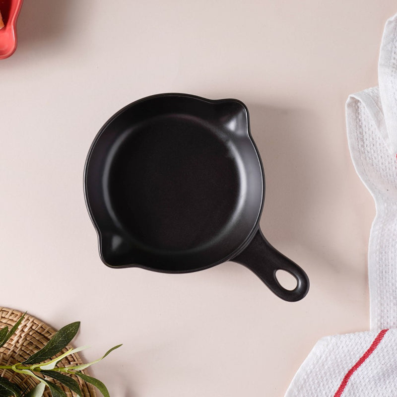 Black Ceramic Dish With Handle - Ceramic platter, serving platter, fruit platter | Plates for dining table & home decor