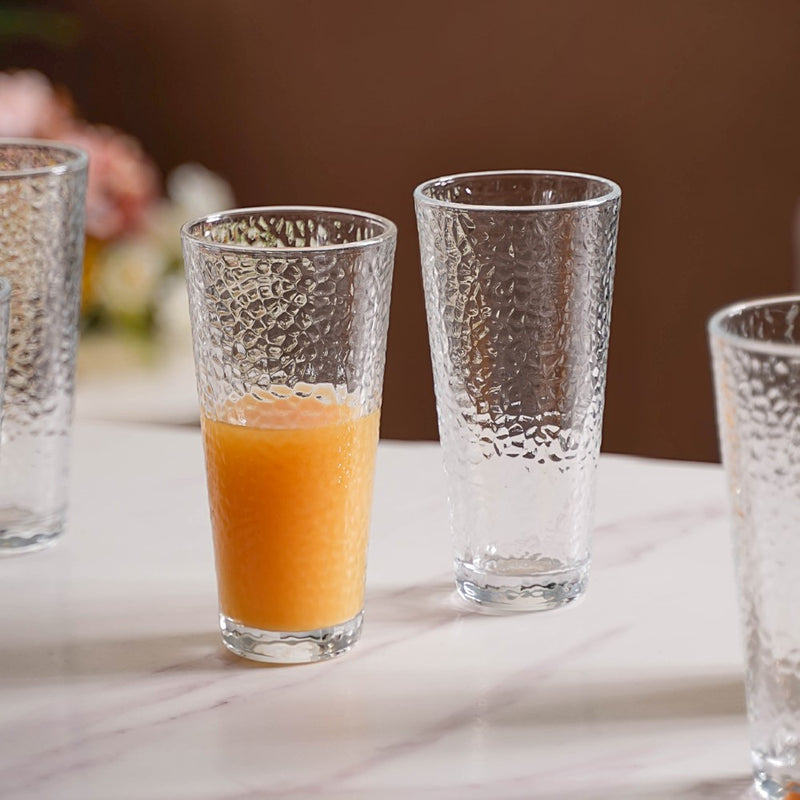 Pebble Textured Tall Drinkware Set Of 6 350 ml