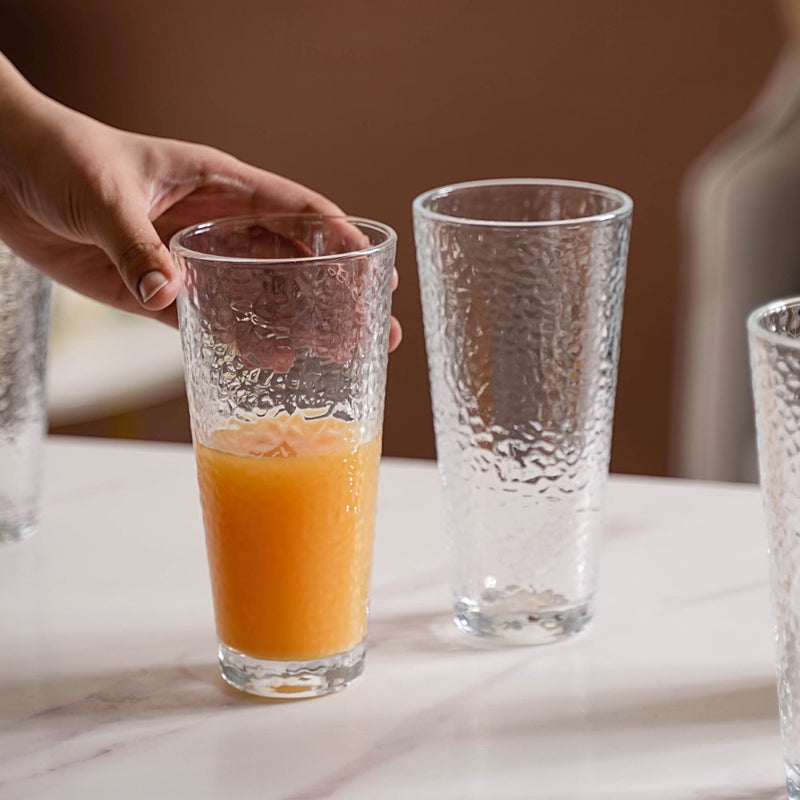 Pebble Textured Tall Drinkware Set Of 6 350 ml