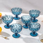 Dessert Serving Glass Blue Set Of 6 300 ml