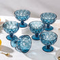 Dessert Serving Glass Blue Set Of 6 300 ml