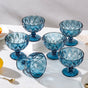 Dessert Serving Glass Blue Set Of 6 300 ml