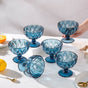 Dessert Serving Glass Blue Set Of 6 300 ml