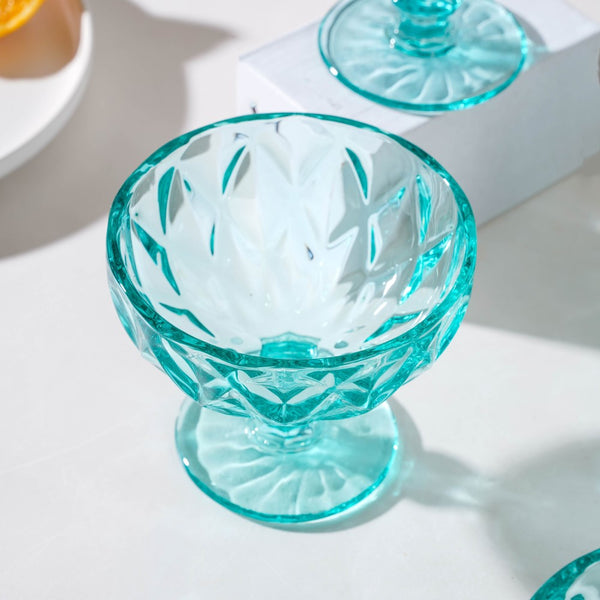 Luxe Glass Dessert Bowl Grey Set Of 6 300 ml