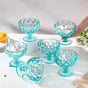 Dessert Serving Bowl Teal Set Of 6 300 ml