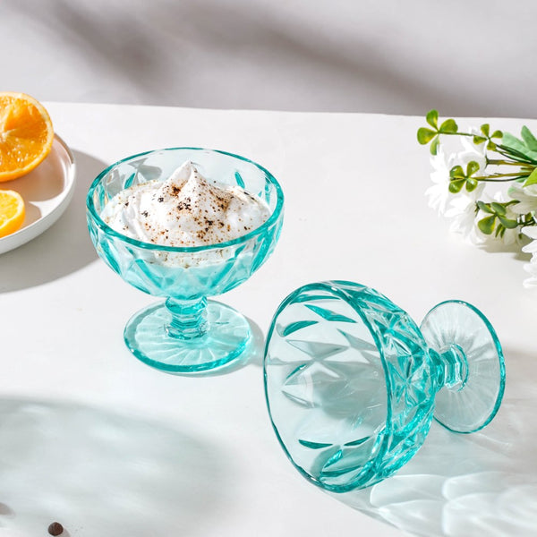 Dessert Serving Bowl Teal Set Of 6 300 ml