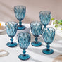 Crystal Red Wine Glass Blue Set Of 6 300 ml