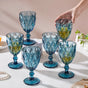 Crystal Red Wine Glass Blue Set Of 6 300 ml