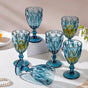 Crystal Red Wine Glass Blue Set Of 6 300 ml