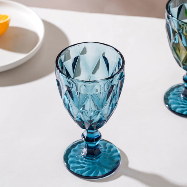 Crystal Red Wine Glass Blue Set Of 6 300 ml
