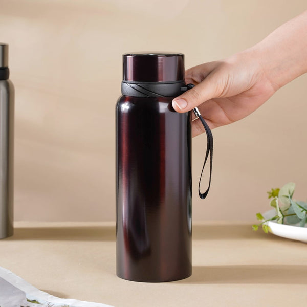 Steel Flask Brown 800 ml - Water bottle, flask, steel water bottle | Flask for Travelling