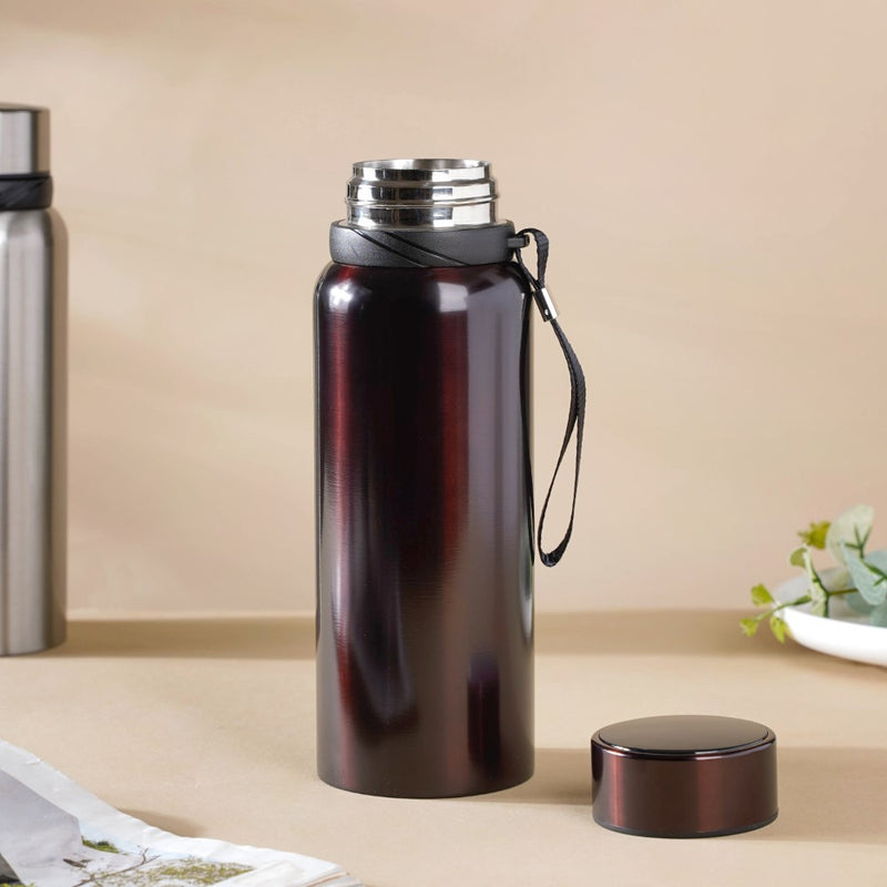 Steel Flask Brown 800 ml - Water bottle, flask, steel water bottle | Flask for Travelling