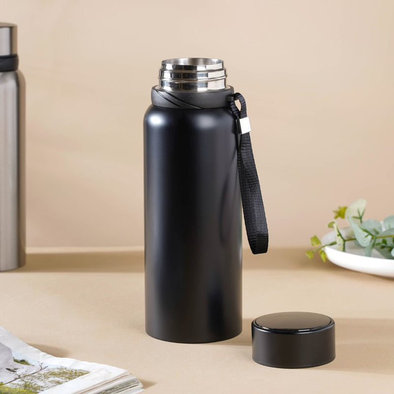 Steel Flask Black 800 ml - Water bottle, flask, steel water bottle | Flask for Travelling