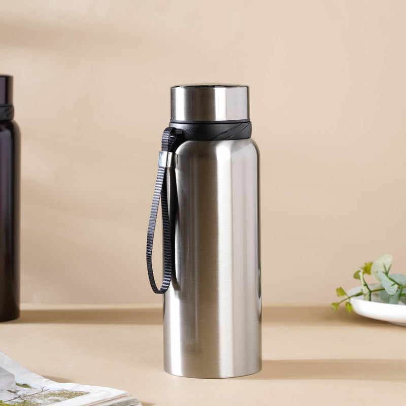 Steel Flask Grey 800 ml - Water bottle, flask, drinking bottle | Flask for Travelling & Gym