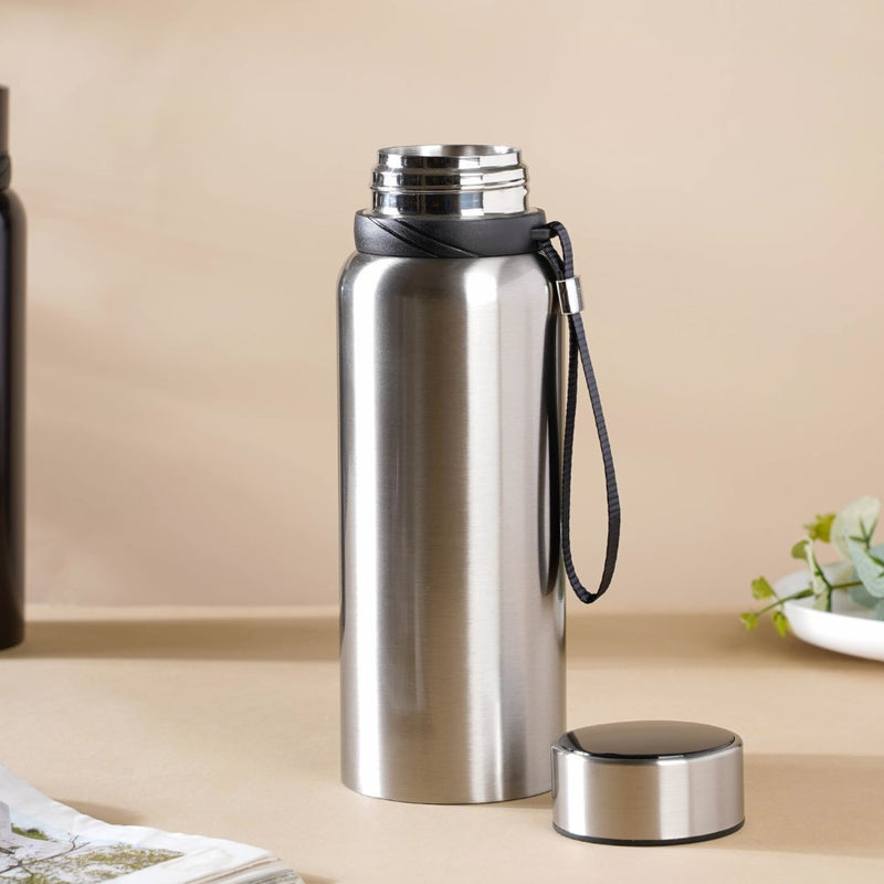 Steel Flask Grey 800 ml - Water bottle, flask, drinking bottle | Flask for Travelling & Gym