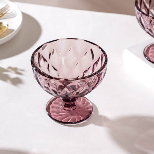 Rose Dessert Serving Glass Mauve Set Of 6 300 ml