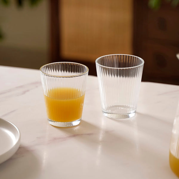 Set Of 6 Fluted Glass Tumbler 260ml