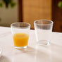 Set Of 6 Ribbed Short Glass Tumbler Small 260ml