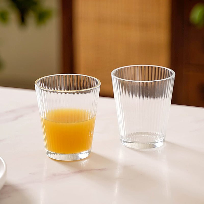 Short Striped Glassware Set of 2