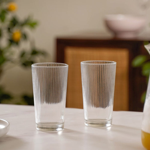 Long Striped Glassware Set of 2