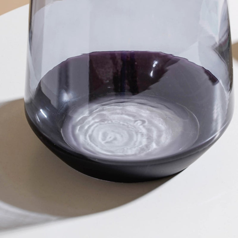 Clear Glass Vase Grey 7 Inch - Glass flower vase for home decor, office and gifting | Home decoration items