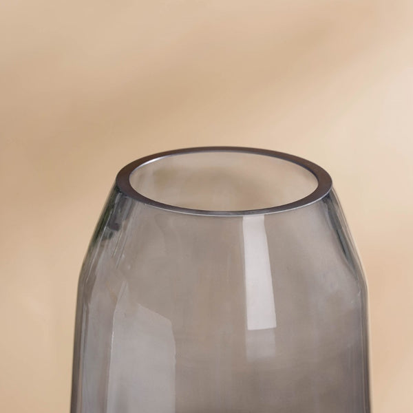 Clear Glass Vase Grey 11 Inch