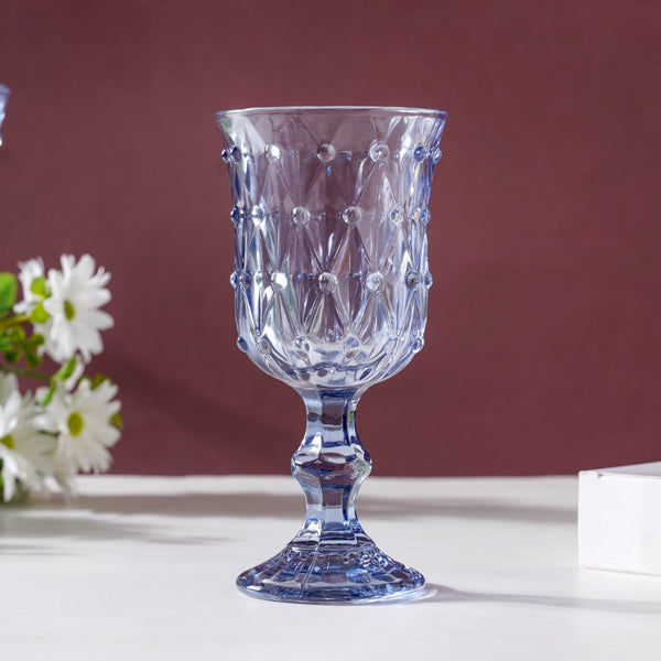 Grande Crystal Wine Glass Blue Set Of 6 300ml