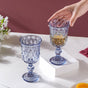 Stemmed Crystal Wine Glass Blue Set Of 6 300ml