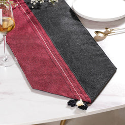 Jute Dining Table Runner Black 72 Inch