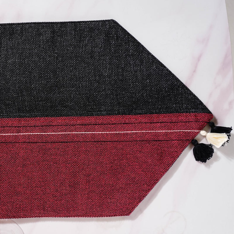 Jute Dining Table Runner Black 72 Inch