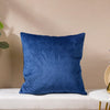 Marilee Blue Quilted Velvet Cushion Cover 16 x 16 Inch