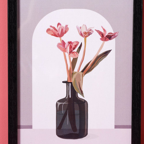 Flower In Vase Framed Wall Art 13x9 Inch - Picture frames wall art for wall decoration, wall design | Room decoration items