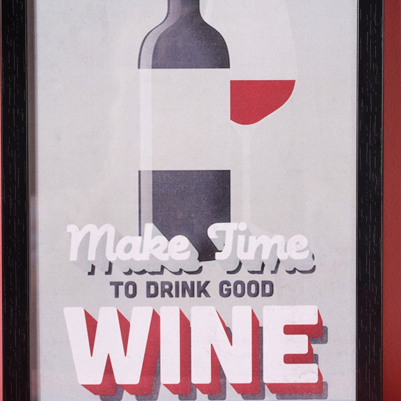 Time For Wine Framed Poster 13x9 Inch - Framed posters wall art for wall decoration, wall design | Room decoration items