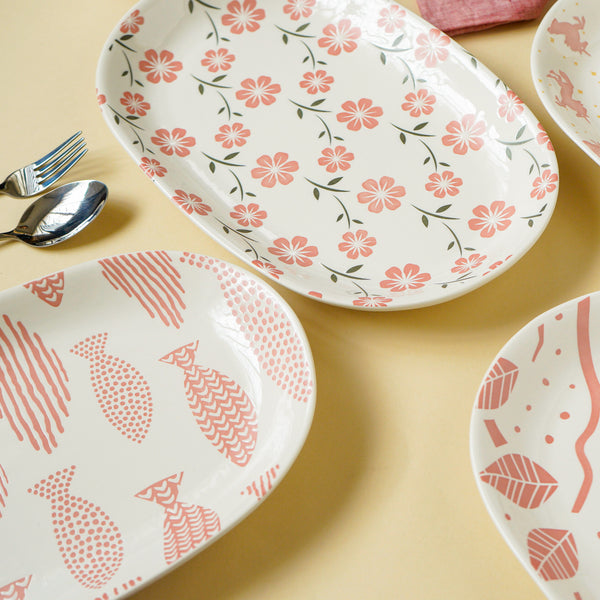 Oval Plates Pink - Ceramic platter, serving platter, fruit platter | Plates for dining table & home decor