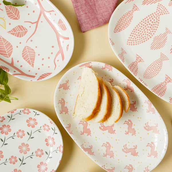 Oval Plates Pink - Ceramic platter, serving platter, fruit platter | Plates for dining table & home decor