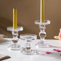 Glass Candle Stand Decor Set Of 3 - Candle stand | Home decor