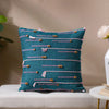 Jade Threadwork Beaded Jute Cushion Cover Green 16 x 16 Inch