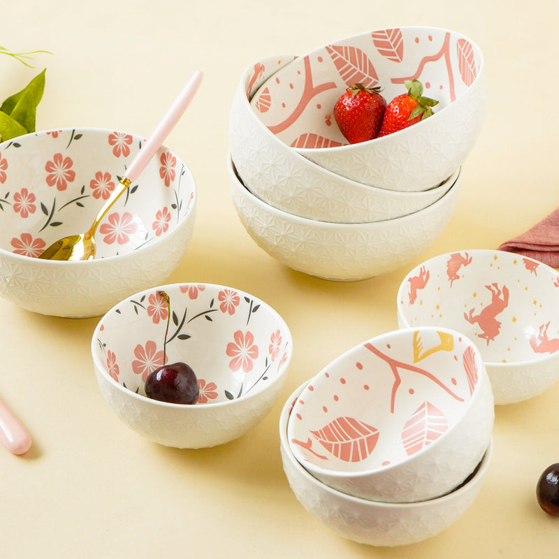 Natura Bowls Pink - Bowl, ceramic bowl, serving bowls, noodle bowl, salad bowls, bowl for snacks, large serving bowl | Bowls for dining table & home decor