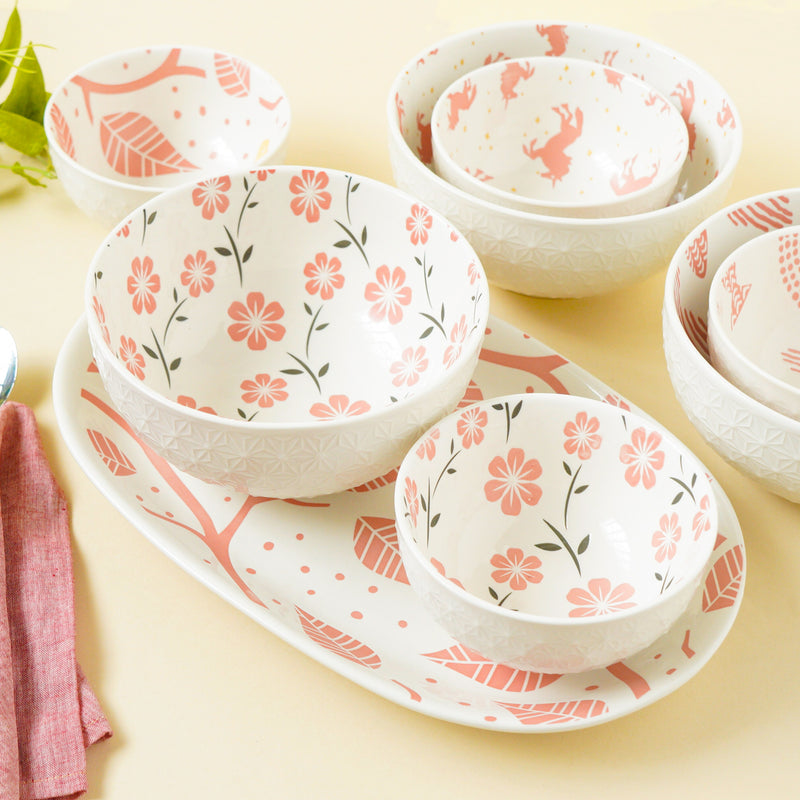 Natura Bowls Pink - Bowl, ceramic bowl, serving bowls, noodle bowl, salad bowls, bowl for snacks, large serving bowl | Bowls for dining table & home decor